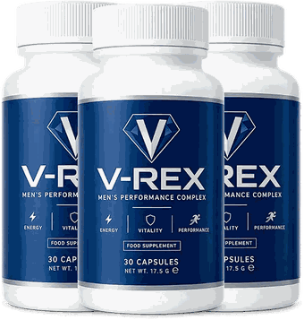 V-Rex Male Enhancement Capsules – tre burkar med prestationskomplex för män, 30 kapslar i varje